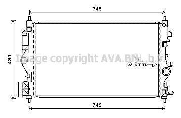 Радиатор, Система охолодження двигуна AVA COOLING OL2683 (фото 1)