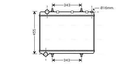 Радиатор охлаждения двигателя P307/PICASSO/C4 03- (Ava) AVA COOLING PE 2259