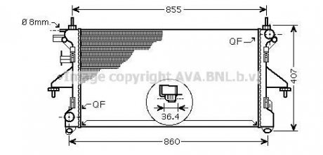 AVA CITROEN Радиатор охолодження Jumper, Peugeot Boxer 2.2HDi -AC 06- AVA COOLING PEA2304