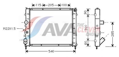 Радіатор охолодження двигуна KANGOO 15D/19D MT -AC 97- (Ava) AVA COOLING RTA2215