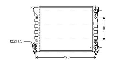 Радиатор охлаждения двигателя VW PASSAT 3 1.6/1.8 88-92 VW2070 (Ava) AVA COOLING VN2070 (фото 1)