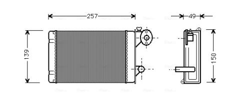 Радиатор отопителя VW POLO/TRANSP ALL 80-94 VW6062 (Ava) AVA COOLING VN6062