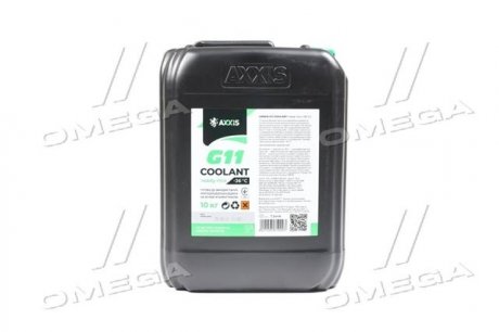 Антифриз GREEN G11 Сoolant Ready-Mix -36°C<> (зеленый) (Канистра 10) Axxis P999-G11Gr RDM10 (фото 1)