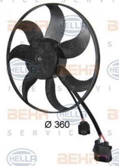 Вентилятор радіатора CADDY/GOLF/PASSAT 03- (360мм) BEHR 8EW351039-171 (фото 1)