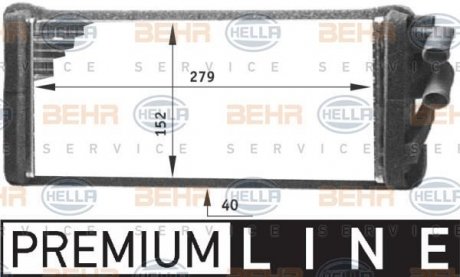 Радиатор печки 206 98- (Premium Line! OE) BEHR 8FH351311-621 (фото 1)