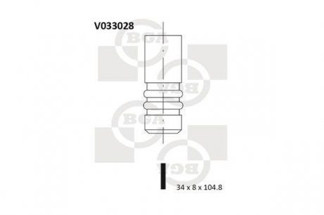 Впускной клапан BGA V033028 (фото 1)