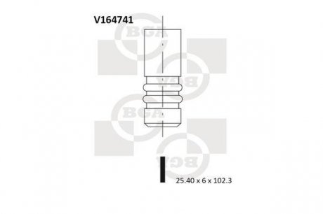 Клапан випускний BGA V164741 (фото 1)