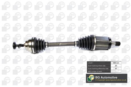 Полуось BMW 5(F07/F12)/7(F01) 09- дв.N57D30 Л. (37/27) BGA DS0902L