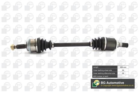 Фото піввісь Kia Picanto 1.0/1.1i -11 (24/25) 630mm Л. BGA DS3604L Піввісь Kia Picanto 1.0/1.1i -11 (24/25) 630mm Л. BGA DS3604L