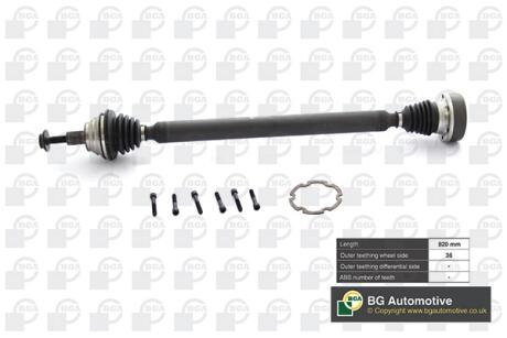 Піввісь Passat/Superb/Touran 08-1.6TDi (36z/820mm) Пр. BGA DS8101R