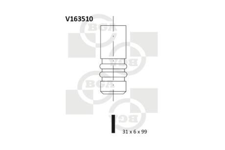 Клапан двигателя BGA V163510