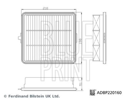 HYUNDAI Повітряний фільтр KONA (SX2) 1.6 T-GDi 23- BLUE PRINT ADBP220160