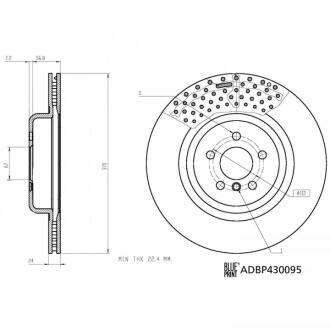 Фото bmw гальмівний диск задній x5 (g05, f95) xdrive 30 d 18-20 BLUE PRINT ADBP430095 BMW Гальмівний диск задній X5 (G05, F95) xDrive 30 d 18-20 BLUE PRINT ADBP430095