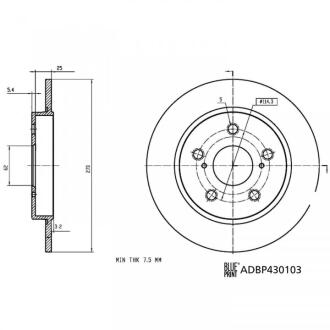 Гальмівний диск BLUE PRINT ADBP430103