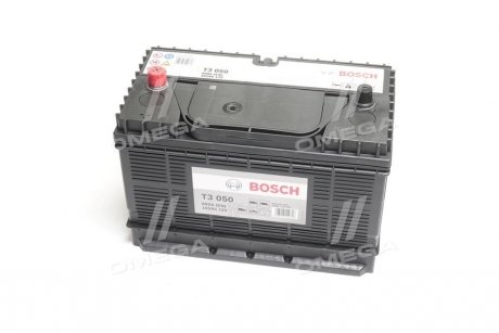 Акумулятор 105Ah-12v (T3050) (330x172x240),L,EN800 клеми по центру BOSCH 0092T30500 (фото 1)