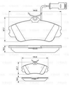 Гальмівні колодки диск. передн.(з датч.) AUDI 80/100 BOSCH 0986461115