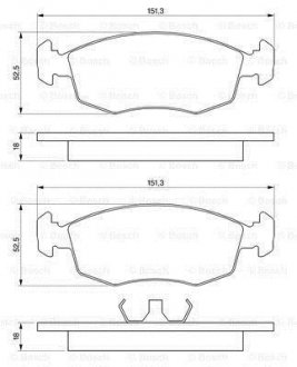 Гальмівні колодки FORD Scorpio -94, Sierra -93, Escort (торм. сист. ATE) BOSCH 0986469070