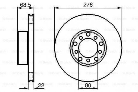 DB Диск гальмівний передний W126 80-85 BOSCH 0986478061