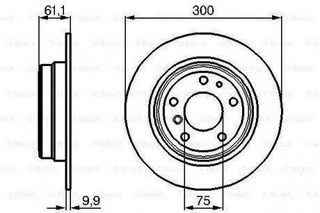 Тормозной диск задний BMW 5-serie (E34) (300*10) BOSCH 0986478321
