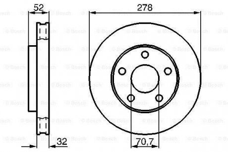 OPEL Диск гальмівний передний SINTRA 97 BOSCH 0986478486