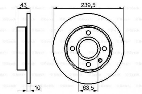 Тормозной диск передний FORD Escort, Fiesta -96 (239,5*10) BOSCH 0986478501 (фото 1)