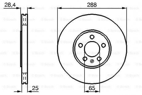 VW Гальмівний диск Passat 2.8 BOSCH 0986478619