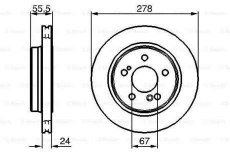 DB Тормозной диск задн.W124/203/210 3.6/4.2 BOSCH 0986479133 (фото 1)