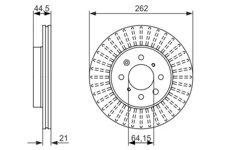 Тормозной диск передний HONDA ROVER Civic, Civic CRX 200, 25, 400 (262*21) BOSCH 0986479838 (фото 1)