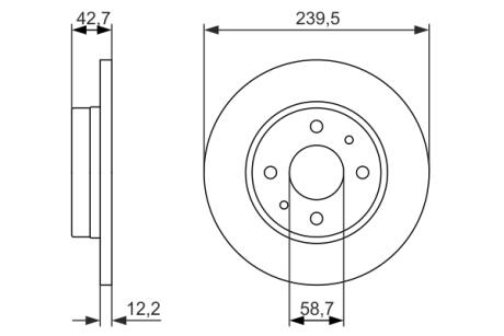 Тормозной диск передний Lada 2108-09 BOSCH 0 986 479 905 (фото 1)