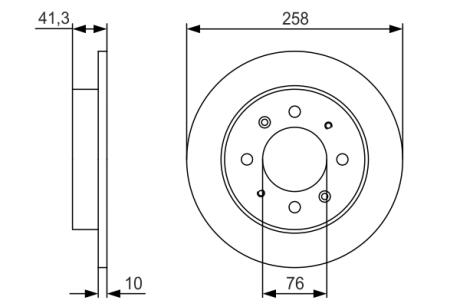 Гальмівний диск задній KIA Cerato 04- BOSCH 0986479S57 (фото 1)