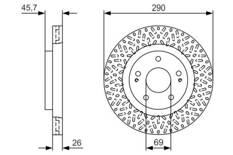 Тормозной диск передний BOSCH 0986479U80