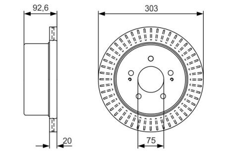 HYUNDAI Тормозной диск задн.H-1 02- BOSCH 0986479V26