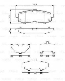 Гальмівні колодки дискові BOSCH 0986494319 (фото 1)