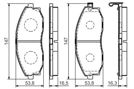 HYUNDAI Тормозные колодки передн. H-1 97- BOSCH 0986495065 (фото 1)