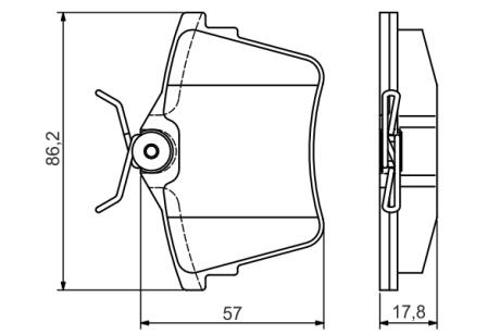 Тормозные колодки задн. CITROEN C5 08- PEUGEOT 407 04- BOSCH 0986495090 (фото 1)