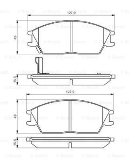 Колодка гальм. диск. HYUNDAI ACCENT передн. BOSCH 0986495221 (фото 1)