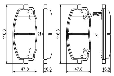 HYUNDAI Тормозные колодки пер. I10, KIA Picanto (без ESP) BOSCH 0986495377 (фото 1)