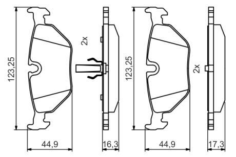 Тормозные колодки задн. BMW E36/46, E85 BOSCH 0986495470 (фото 1)