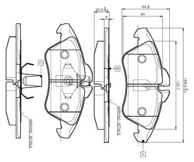 Колодки передние, DB208-316 BOSCH 0 986 TB2 030 (фото 1)
