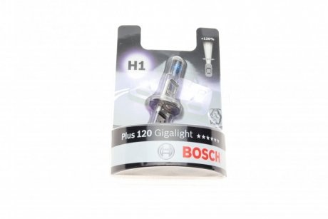 Лампа розжарювання H1 12V 55W GigaLight +120 (blister 1шт) ((вир-во) BOSCH 1987301108