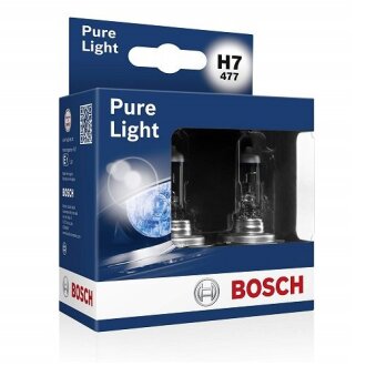 Автолампа (12V 55W H7 PURE LIGHT бокс 2 шт) BOSCH 1987301406 (фото 1)
