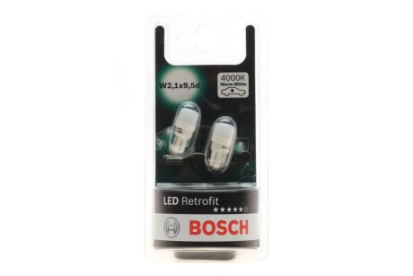 ЛАМПА 12V 1W W5W LED RETROFIT WARM (БЛИСТЕР 2 ШТ) (Выр-во) BOSCH 1987301506
