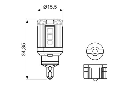 Автолампа светодиодная (W16W 12V 1,8W LED 6000K COOL) BOSCH 1987301523