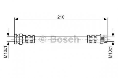 Шланг тормозной передний, Citroen C4 04- BOSCH 1987476913 (фото 1)