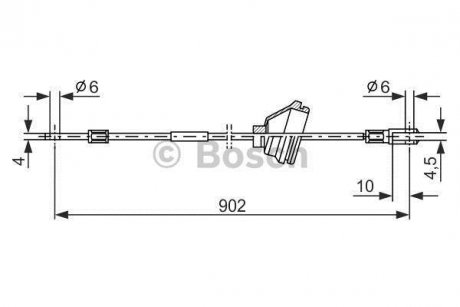 O VOLVO Трос ручного тормоза задн. прав. 740-760-940-960 BOSCH 1987477349