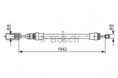 Трос ручного гальма BOSCH 1987477422