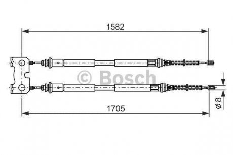 FORD Трос ручного тормоза Escort/Orion 95- BOSCH 1987477834