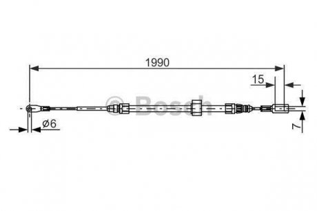 Трос, стояночная тормозная система BOSCH 1987477854 (фото 1)