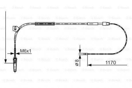 FEBI DB Трос ручного тормоза пер. A-Class W168 BOSCH 1987477961 (фото 1)