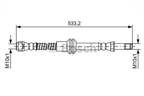 Гальмівний шланг передн. W212, C218 BOSCH 1987481609 (фото 1)